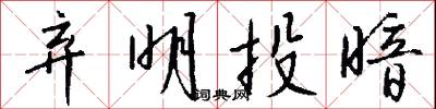 弃明投暗怎么写好看