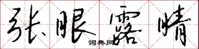 张眼露睛怎么写好看