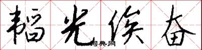 韬光俟奋怎么写好看