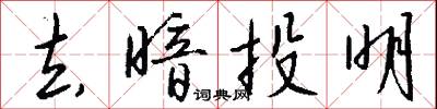 去暗投明怎么写好看