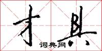 才具怎么写好看