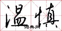 温慎怎么写好看