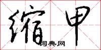 缩甲怎么写好看