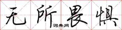 无所畏惧怎么写好看