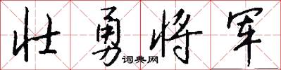 壮勇将军怎么写好看