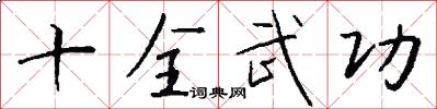 十全武功怎么写好看