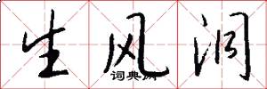 生风洞怎么写好看