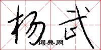 杨武怎么写好看