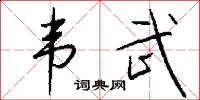 韦武怎么写好看