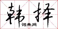 韩择怎么写好看