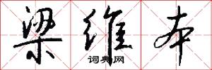 梁维本怎么写好看