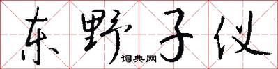 东野子仪怎么写好看