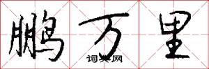 鹏万里怎么写好看