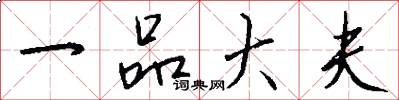 一品大夫怎么写好看