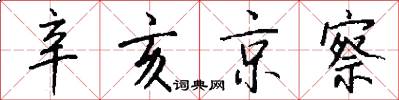 辛亥京察怎么写好看