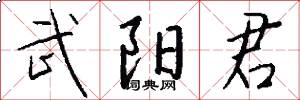 武阳君怎么写好看