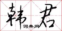 韩君怎么写好看