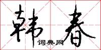 韩春怎么写好看