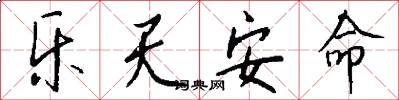 乐天安命怎么写好看