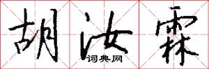 胡汝霖怎么写好看