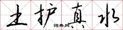 土护真水怎么写好看