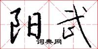 阳武怎么写好看