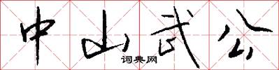 中山武公怎么写好看