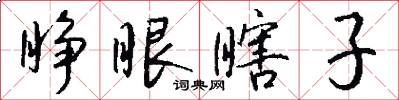 睁眼瞎子怎么写好看