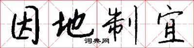 因地制宜怎么写好看