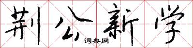 荆公新学怎么写好看