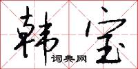 韩宝怎么写好看