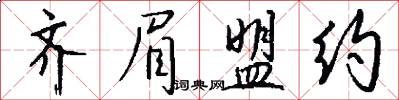 齐眉盟约怎么写好看