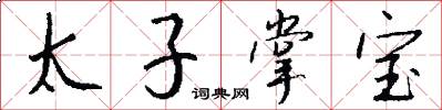 太子掌宝怎么写好看