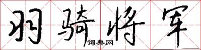 羽骑将军怎么写好看