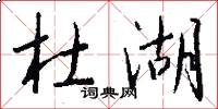 杜湖怎么写好看