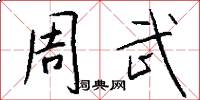 周武怎么写好看