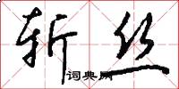 斩丝怎么写好看