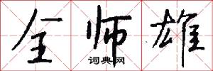 全师雄怎么写好看