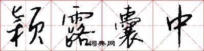 颖露囊中怎么写好看