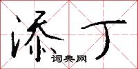 添丁怎么写好看