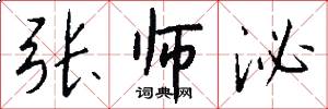 张师泌怎么写好看