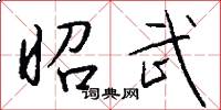 昭武怎么写好看