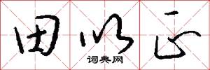 田以正怎么写好看