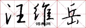 汪维岳怎么写好看