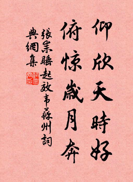 张耒仰欣天时好，俯惊岁月奔书法作品欣赏