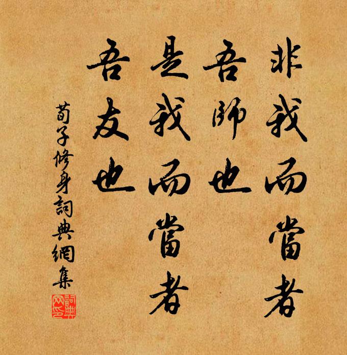 荀子非我而当者，吾师也；是我而当者，吾友也。书法作品欣赏