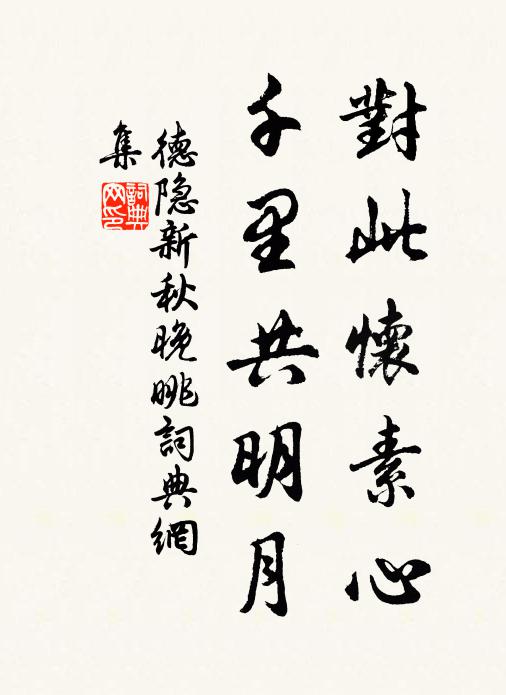 德隐对此怀素心，千里共明月书法作品欣赏
