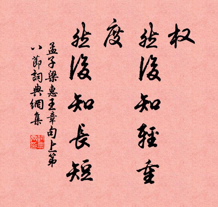 孟子权，然后知轻重；度，然后知长短。书法作品欣赏