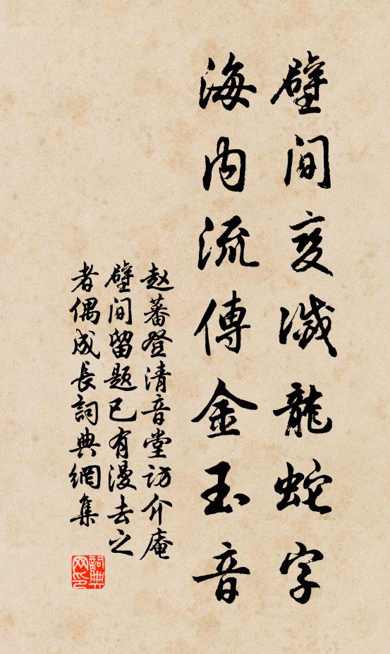 赵蕃壁间变灭龙蛇字，海内流传金玉音书法作品欣赏