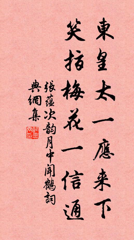 张蕴东皇太一应来下，笑指梅花一信通书法作品欣赏